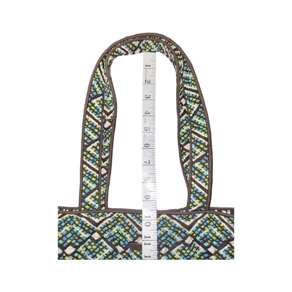 Vera Bradley "Rain Forest" Tote Blue Green Brown Pattern - Picture 10 of 12